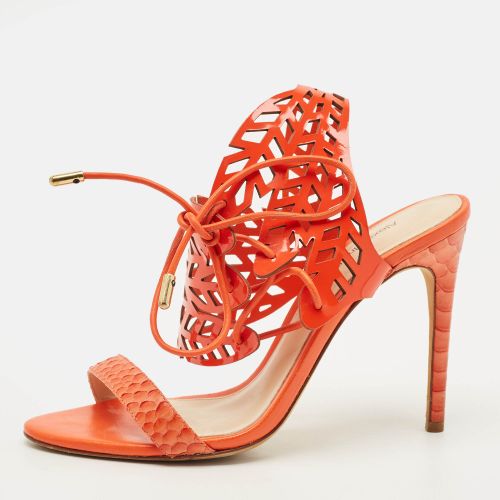 Size 36 Patent Leather and Python Leather Ankle Strap Sandals - Alexandre Birman - Modalova