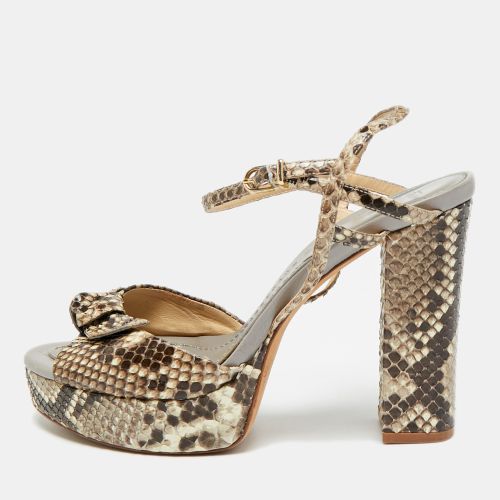 Size 37 Python Leather Ankle Strap Sandals - Alexandre Birman - Modalova