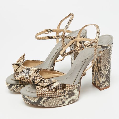 Size 37 Python Leather Ankle Strap Sandals - Alexandre Birman - Modalova
