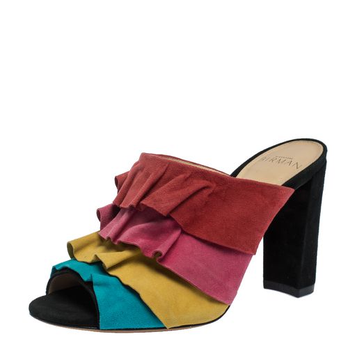 Alexandre Birman Multicolor Suede Ruffled Sandals Size 35 - Alexandre Birman - Modalova