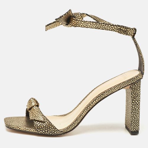 Alexandre Birman Gold/Black Textured Leather Ankle Strap Sandals Size 40 - Alexandre Birman - Modalova