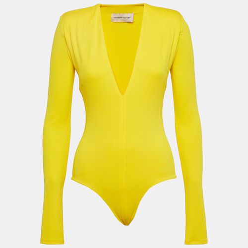 Alexandre Vauthier Yellow V-Neck Stretch Jersey Bodysuit S - Alexandre Vauthier - Modalova