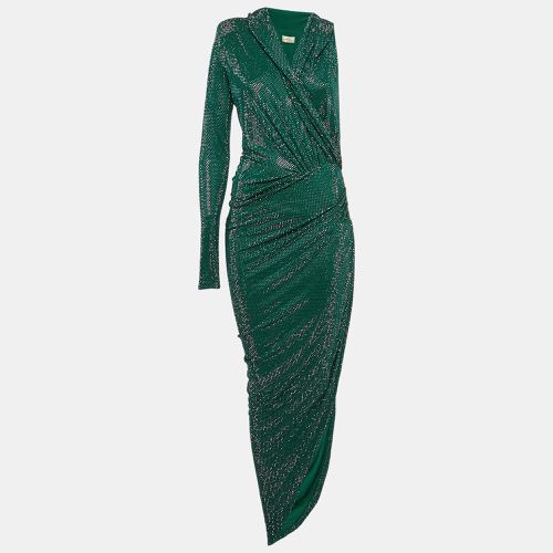 Alexandre Vauthier Green Crystallized Jersey Asymmetric Hooded Dress M - Alexandre Vauthier - Modalova