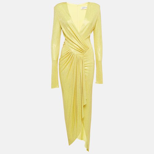 Alexandre Vauthier Yellow Studded Jersey Plunged Maxi Dress S - Alexandre Vauthier - Modalova