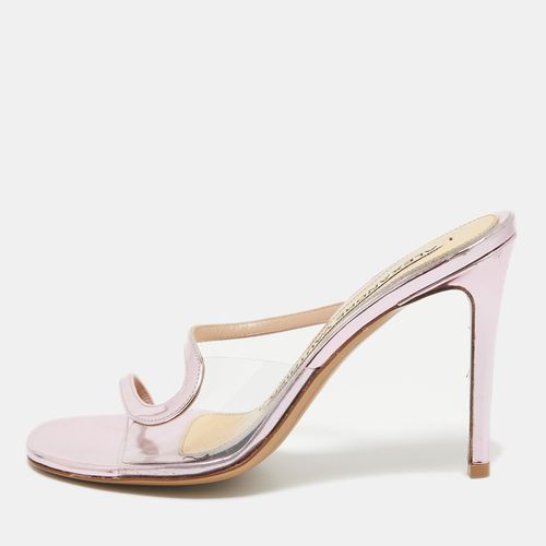 Alexandre Vauthier Metallic Pink Leather Slide Sandals Size 37 - Alexandre Vauthier - Modalova