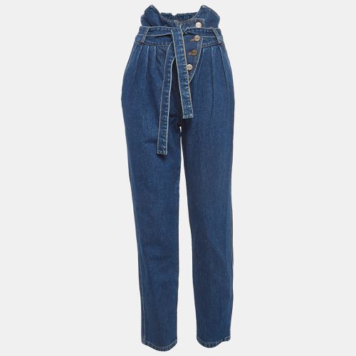 Alexis Blue Denim Belted High Waist Jeans S - Alexis - Modalova