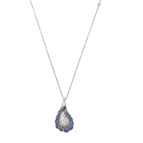 Alexis Bittar Silver Tone Frosted Crystal Encrusted Pendant Necklace - Alexis Bittar - Modalova