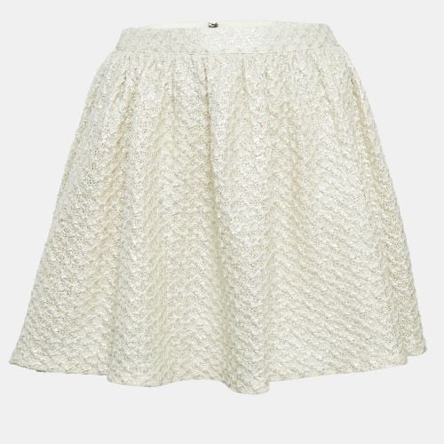 Alice + Olivia Beige Metallic Print Cotton Lace Mini Skirt M - Alice + Olivia - Modalova