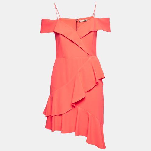 Alice + Olivia Neon Peach Orange Flounced Short Dress S - Alice + Olivia - Modalova