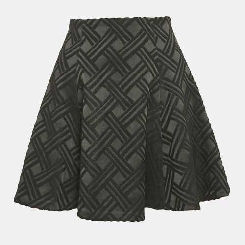 Alice + Olivia Black Textured Crepe Skater Mini Skirt XS - Alice + Olivia - Modalova