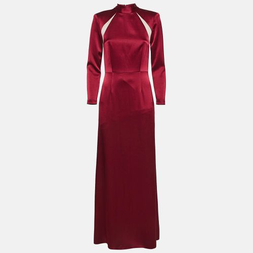 Alice + Olivia Burgundy Satin High Neck Maxi Dress S - Alice + Olivia - Modalova