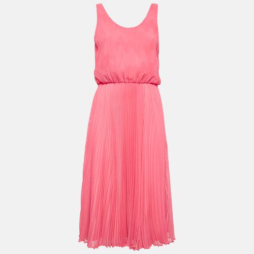 Alice + Olivia Pink Plisse Crepe Sleeveless Midi Dress M - Alice + Olivia - Modalova