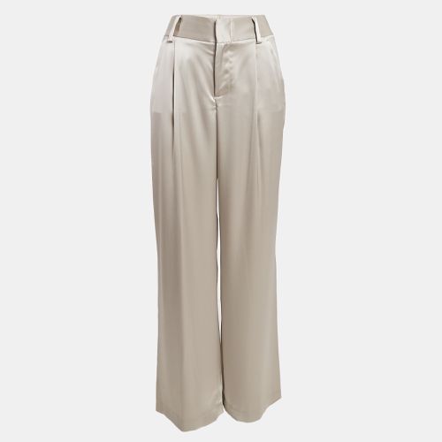 Alice + Olivia Off-White Satin Wide-Leg Trousers M - Alice + Olivia - Modalova