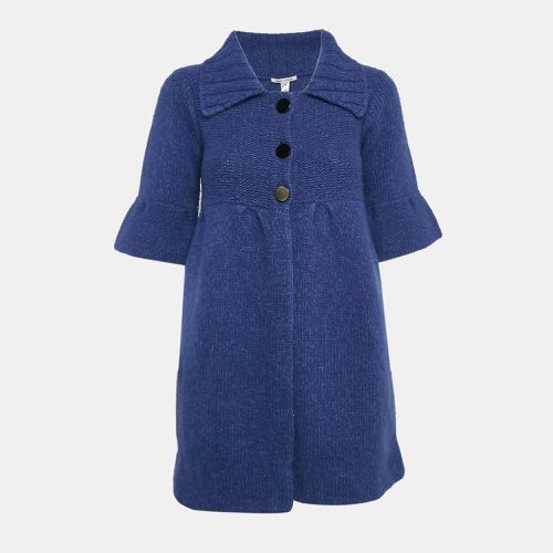 Alice + Olivia Blue Wool Knit Short Sleeve Sweater Coat S - Alice + Olivia - Modalova