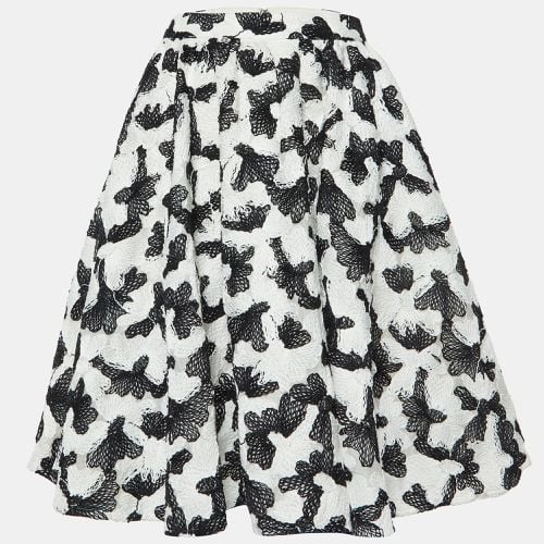 Alice + Olivia White/Black Floral Embroidered Skirt M - Alice + Olivia - Modalova