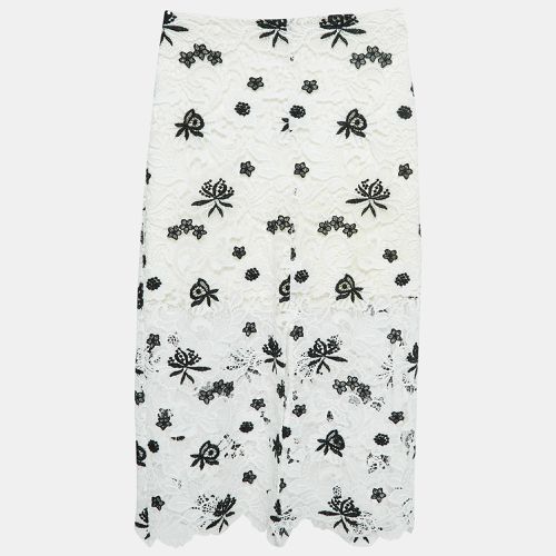 Alice + Olivia White Floral Pattern Lace Midi Skirt M - Alice + Olivia - Modalova