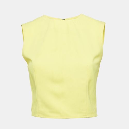 Alice + Olivia Yellow Crepe Sleeveless Crop Top M - Alice + Olivia - Modalova