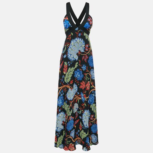 Alice + Olivia Black/Multicolor Floral Print Silk Maxi Dress M - Alice + Olivia - Modalova