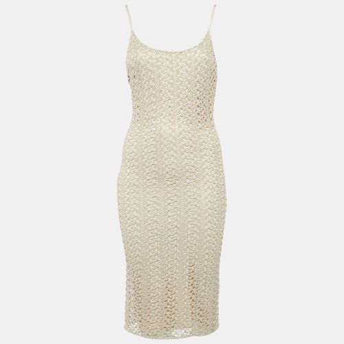 Alice + Olivia Light Gold Crochet Knit Midi Dress S - Alice + Olivia - Modalova