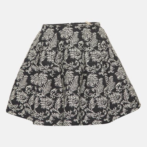 Alice + Olivia Black Jacquard Pleated Mini Skirt S - Alice + Olivia - Modalova