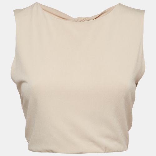 Alice + Olivia Air Beige Stretch Crepe Back Open Crop Top M - Alice + Olivia - Modalova