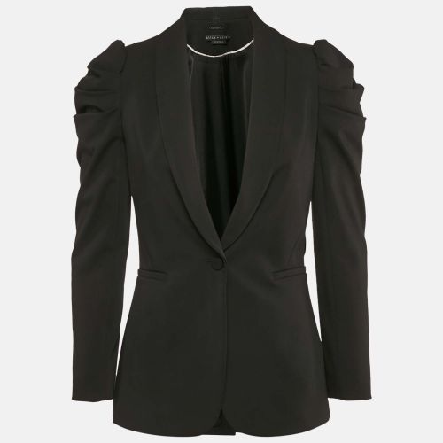 Alice + Olivia Black Crepe Puff Sleeve Single Breasted Blazer M - Alice + Olivia - Modalova