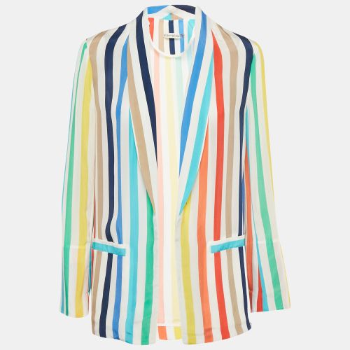 Alice + Olivia Multicolor Kylie Rainbow Stripe Cupro Shawl Collar Jacket XS - Alice + Olivia - Modalova