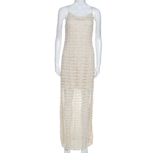 Alice + Olivia Cream Crochet Anora Maxi Dress M - Alice + Olivia - Modalova