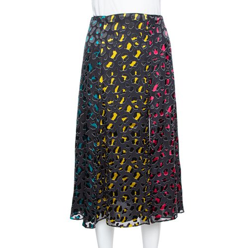 Alice + Olivia Multicolor Leopard Print Burnout Silk Janessa Skirt XS - Alice + Olivia - Modalova