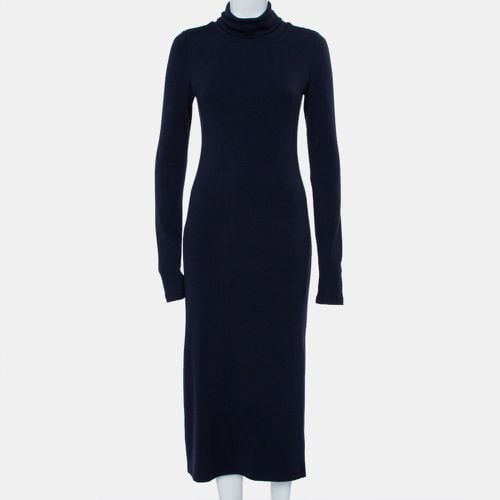 Alice + Olivia Navy Blue Knit Turtle Neck Long Sleeve Slit Detail Maxi Dress M - Alice + Olivia - Modalova