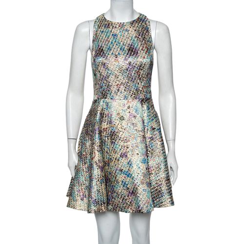 Alice + Olivia Multicolor Lurex Jacquard Cutout Detail Mini Dress S - Alice + Olivia - Modalova