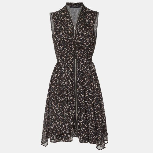 Floral Print Crepe Zip Detail Mini Jayda Pepper Dress M - All Saints - Modalova