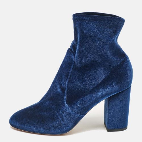 Aquazzura Blue Velvet Ankle Length Boots Size 39.5 - Aquazzura - Modalova