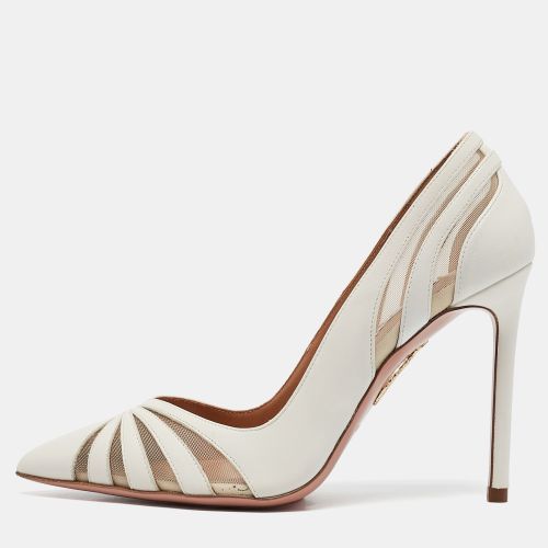 Aquazzura Cream Leather and Mesh the spy Pumps Size 36 - Aquazzura - Modalova