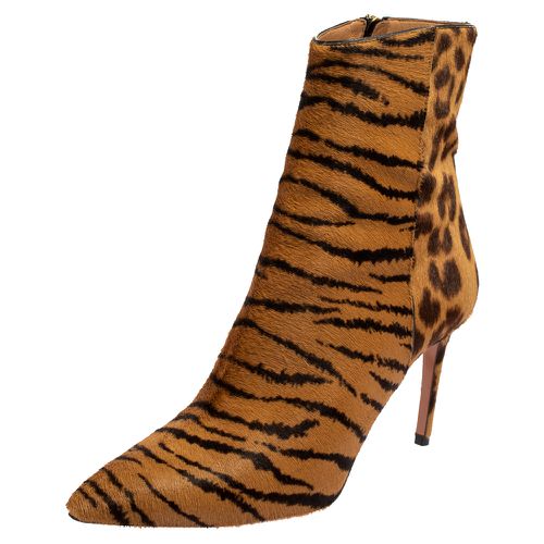 Aquazzura Brown Leopard Print Calf Hair Alma Boots Size 36 - Aquazzura - Modalova