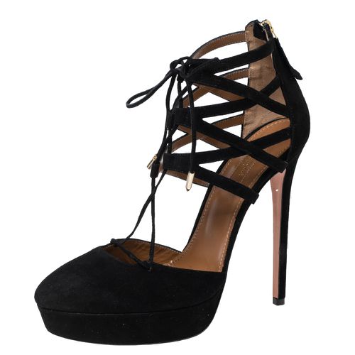 Aquazzura Black Suede Belgravia Platform Sandals Size 39.5 - Aquazzura - Modalova