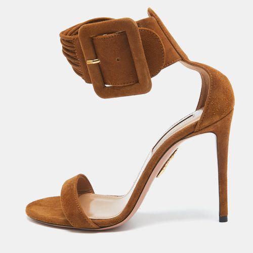 Aquazzura Brown Suede Casablanca Sandals Size 35 - Aquazzura - Modalova