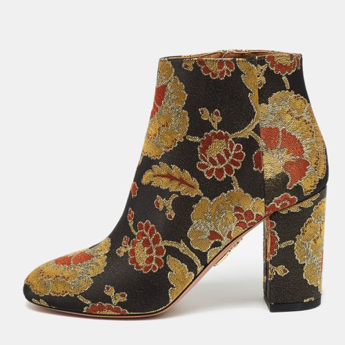 Aquazzura Multicolor Floral Brocade Fabric Zip Ankle Boots Size 37 - Aquazzura - Modalova