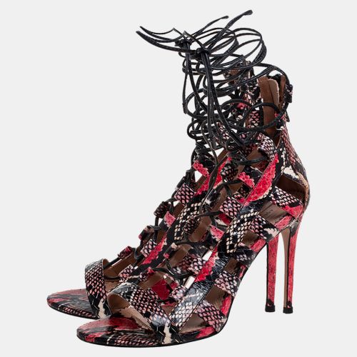 Python Amazon Lace-up Sandals Size 38 - Aquazzura - Modalova