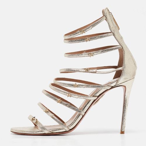 Aquazzura Gold Leather Star Studded Strappy Sandals Size 42 - Aquazzura - Modalova