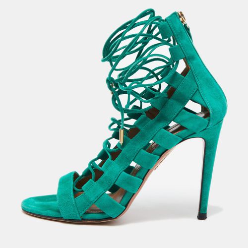 Aquazzura Green Suede Amazon Gladiator Sandals Size 40 - Aquazzura - Modalova