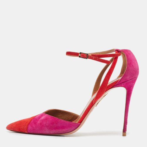 Aquazzura Red/Purple Suede Ankle Strap Pumps Size 40 - Aquazzura - Modalova