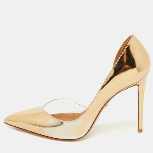 Aquazzura Gold Leather and PVC Pointed Toe D'orsay Pumps Size 38 - Aquazzura - Modalova