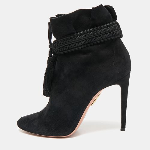 Aquazzura Black Suede Ankle Length Boots Size 41 - Aquazzura - Modalova