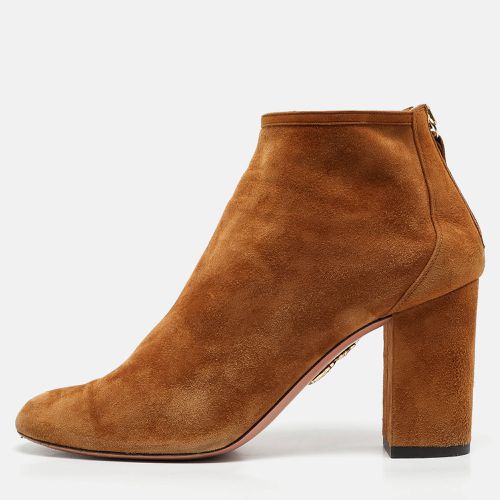 Aquazzura Brown Suede Brooklyn Ankle Length Boots Size 36.5 - Aquazzura - Modalova