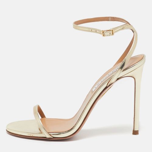 Aquazzura Gold Leather Olie Sandals Size 37 - Aquazzura - Modalova