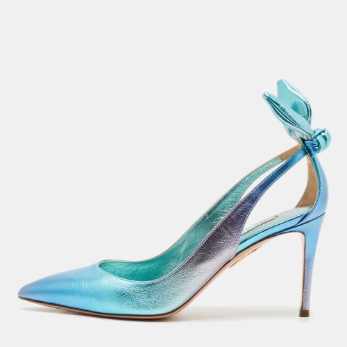 Aquazzura Two Tone Leather Bow Tie Pumps Size 37.5 - Aquazzura - Modalova