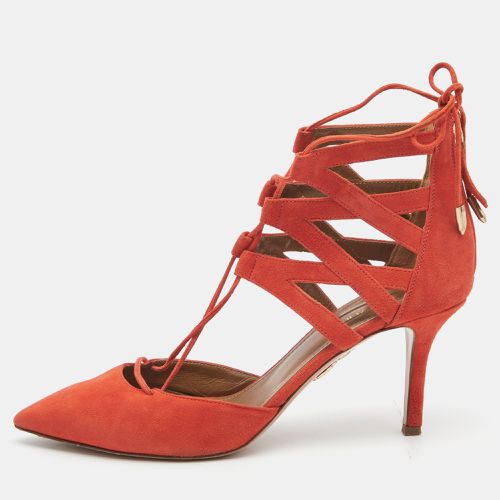 Aquazzura Orange Suede Belgravia Lace up Pumps Size 38 - Aquazzura - Modalova