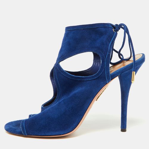 Aquazzura Blue Suede Sexy Thing Sandals Size 40 - Aquazzura - Modalova