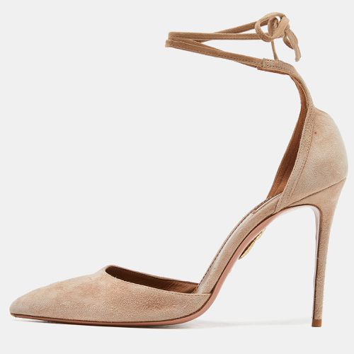 Aquazzura Beige Suede Heart Breaker Pumps Size 40.5 - Aquazzura - Modalova